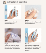 Led pet nail clippers with cover and