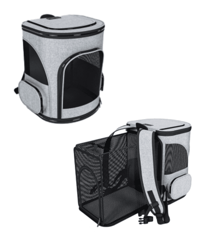 2 mode of Gray pet backpack carrier