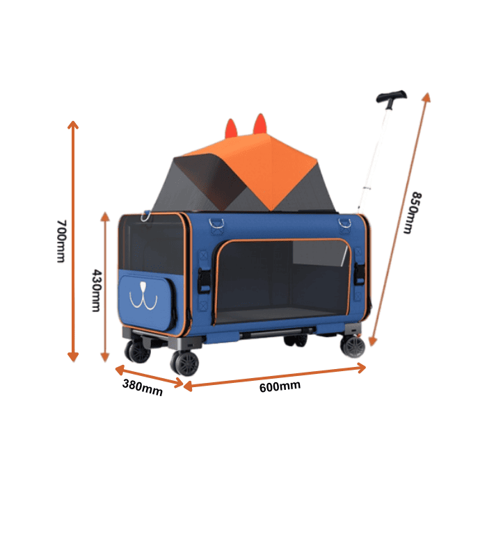 size of pet carrier with wheels