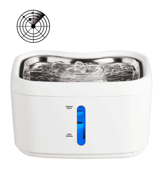 white radar sensing pet drinking fountain