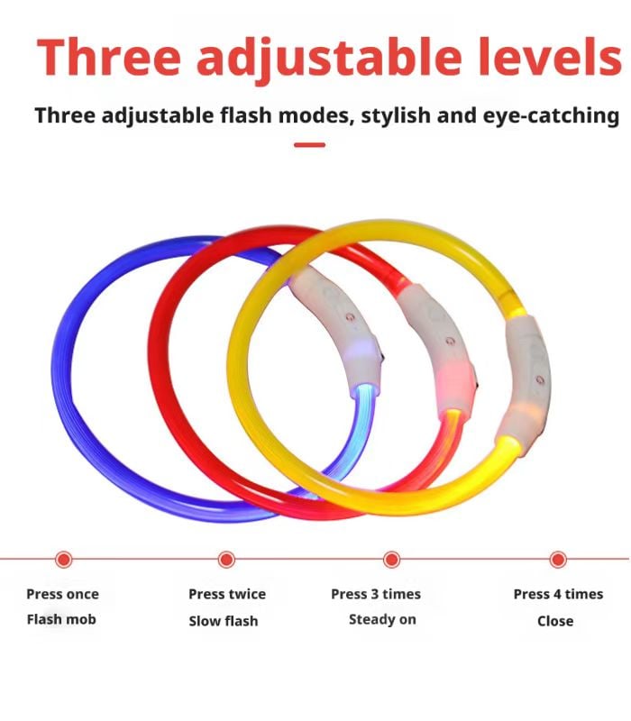 USB rechargeable dog LED collar