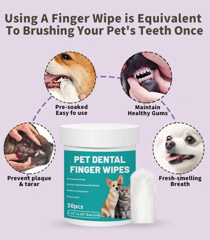 Pet Dental Finger Wipes