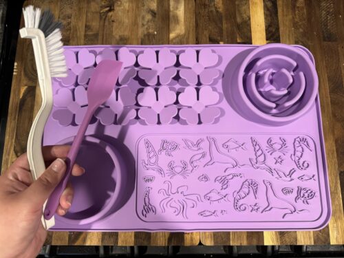 Food-Grade Silicone Pet Slow Feeding Mat with bowl Lick Mat Set photo review