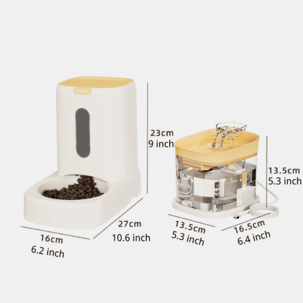 gravity pet feeder and water dispenser set