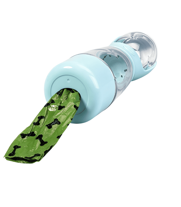 3-in-1 Dog Cat Water Bottle Food Feeder Poop Dispenser