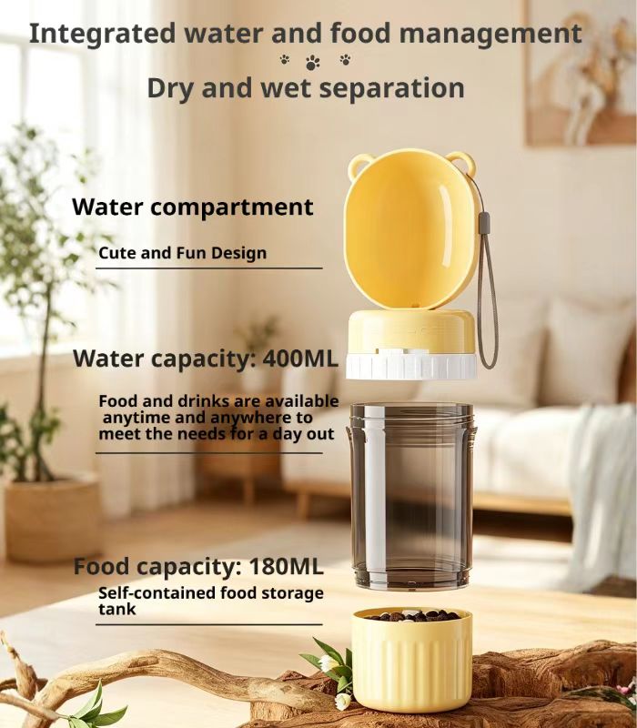 Dog Water Bottle with Food Storage