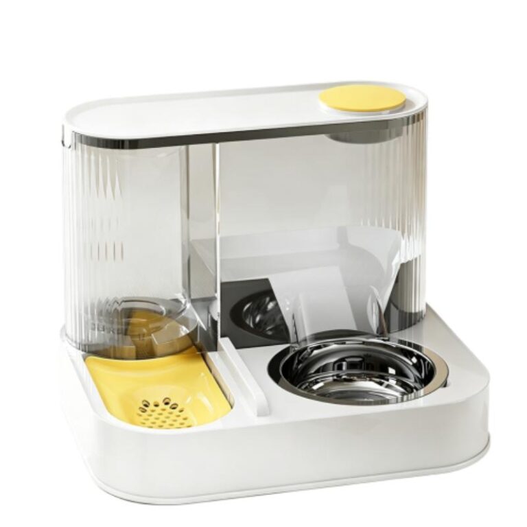 2 in 1 automatic cat feeder and water dispenser Yellow