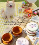 Foldable 2-in-1 pet travel bowl set