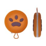 Foldable 2-in-1 pet travel bowl set brown